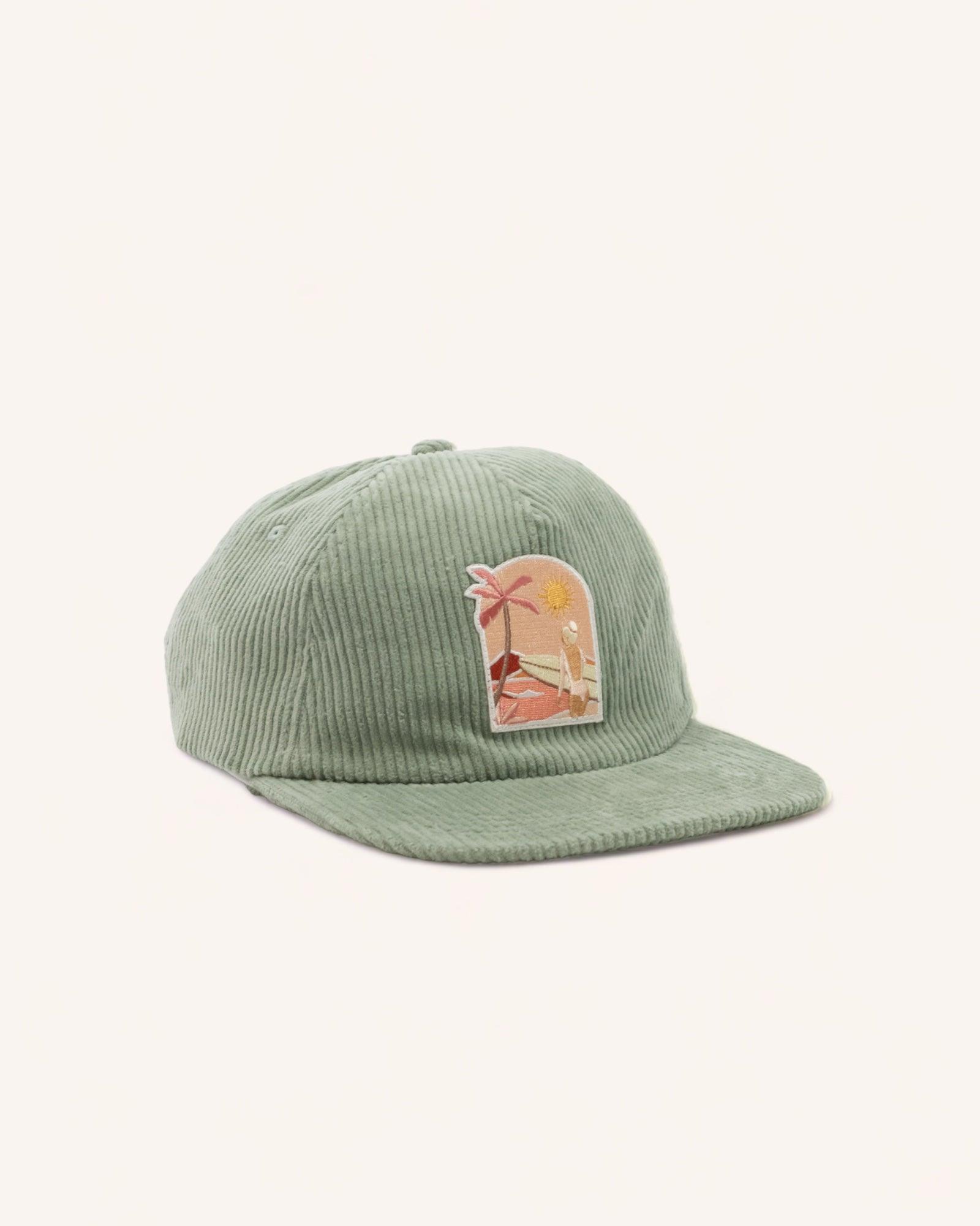 Casquette en velours vert