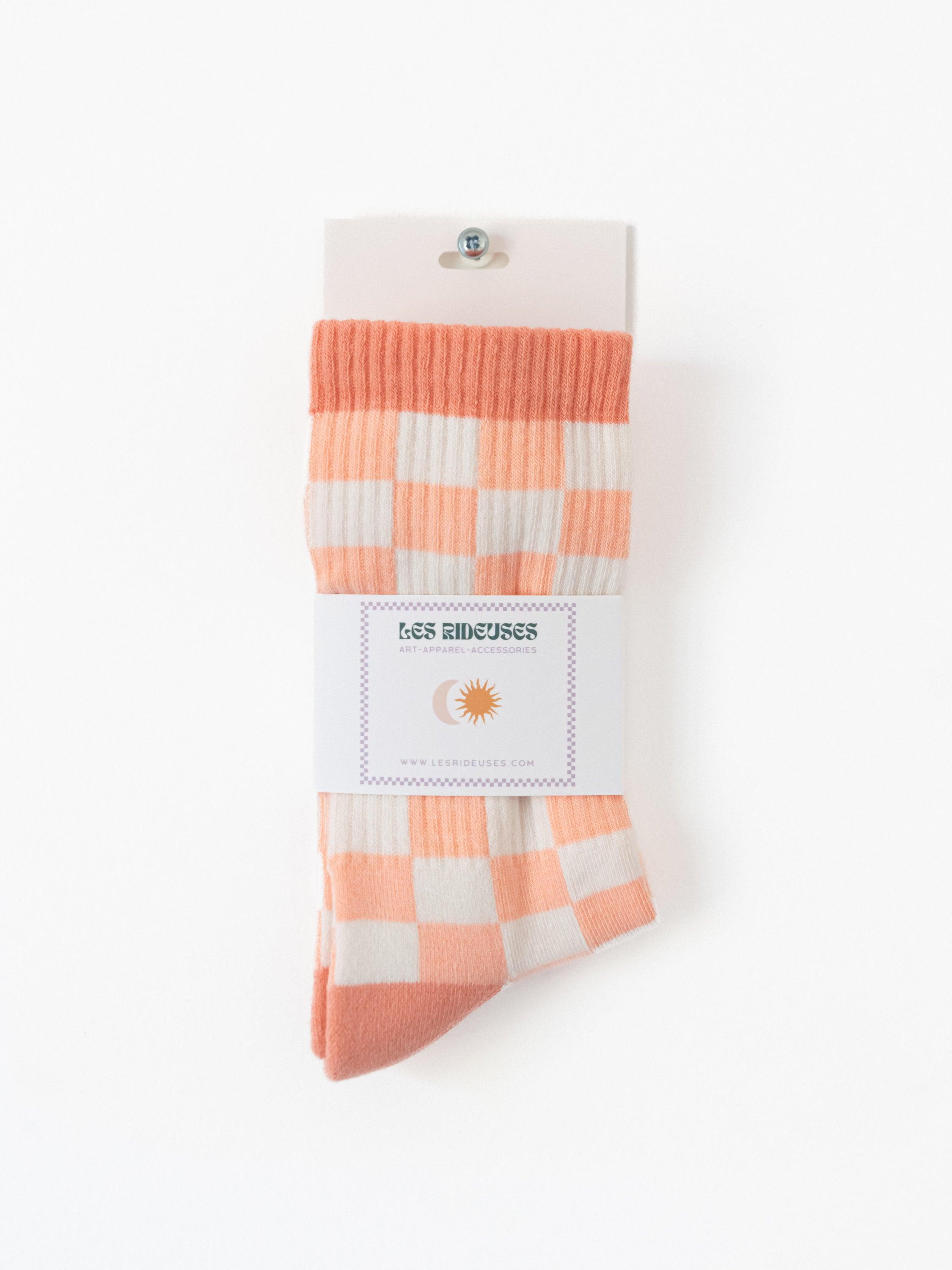 Chaussettes Les Rideuses Coral checker