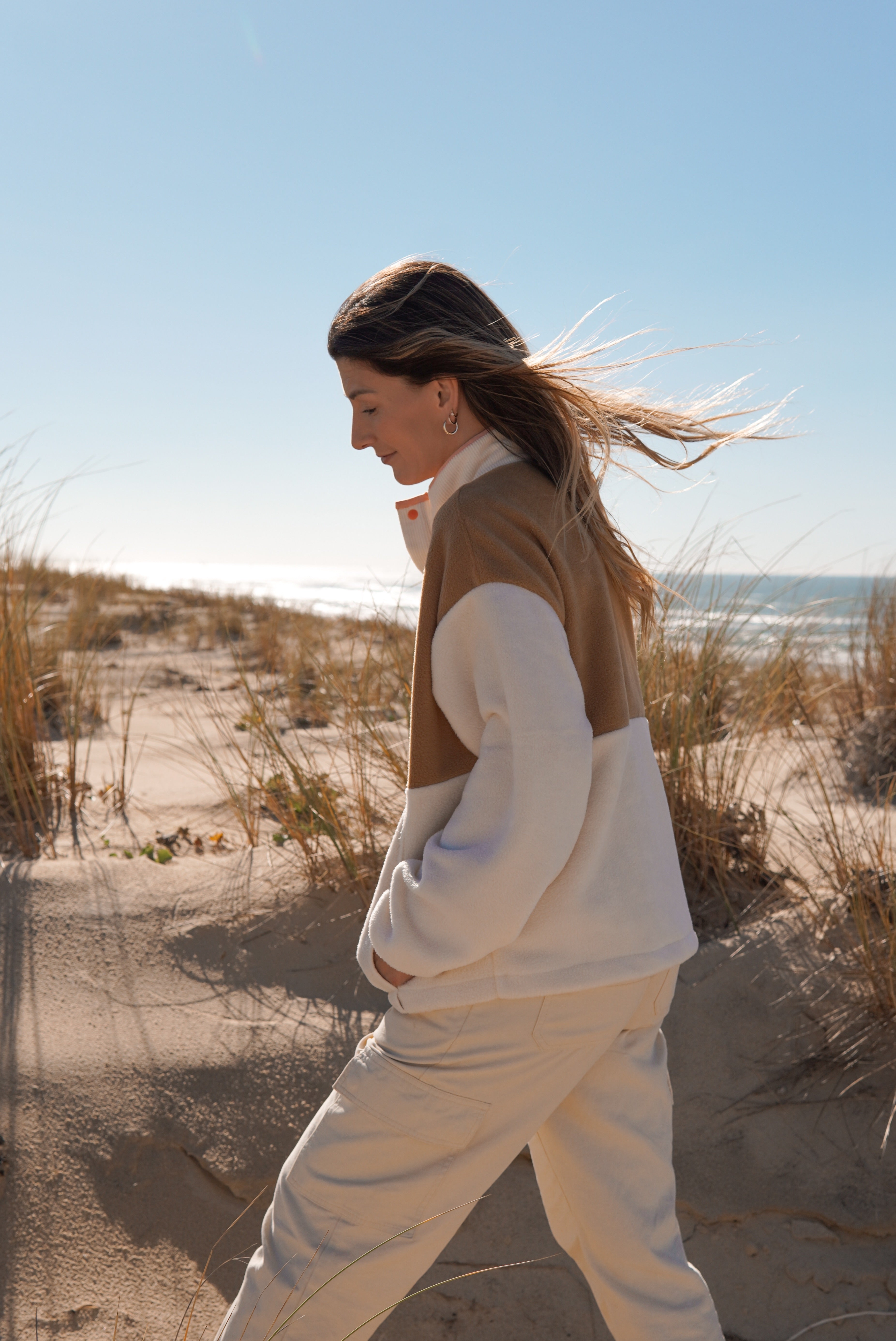 Polaire Double poches bi-matière velours