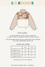 Veste polaire sherpa fleurs/beige & écru