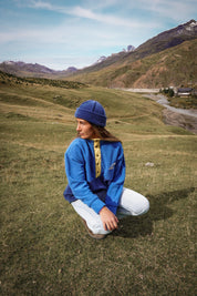 Veste polaire bleu mélange de bleu & jaune