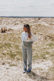 Pull polaire bleu & vert pastels