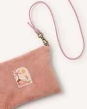 Pochette sacoche en éponge terracotta avec corde amovible