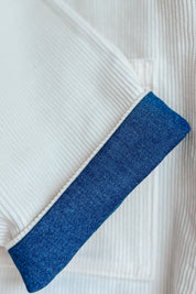 Veste 2 en 1 réversible Jean moyen/velours écru