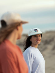 Casquette en velours bicolore verte/écrue