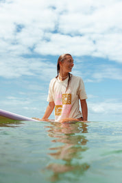 T-shirt oversize Surf life crème