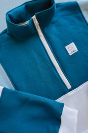 Précommande - Sweat-shirt court 90´s vert canard/sauge/écru - Délais: 2 à 3 semaines