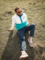 Veste polaire vert écru et vert émeraude - précommande/ délais 3 semaines