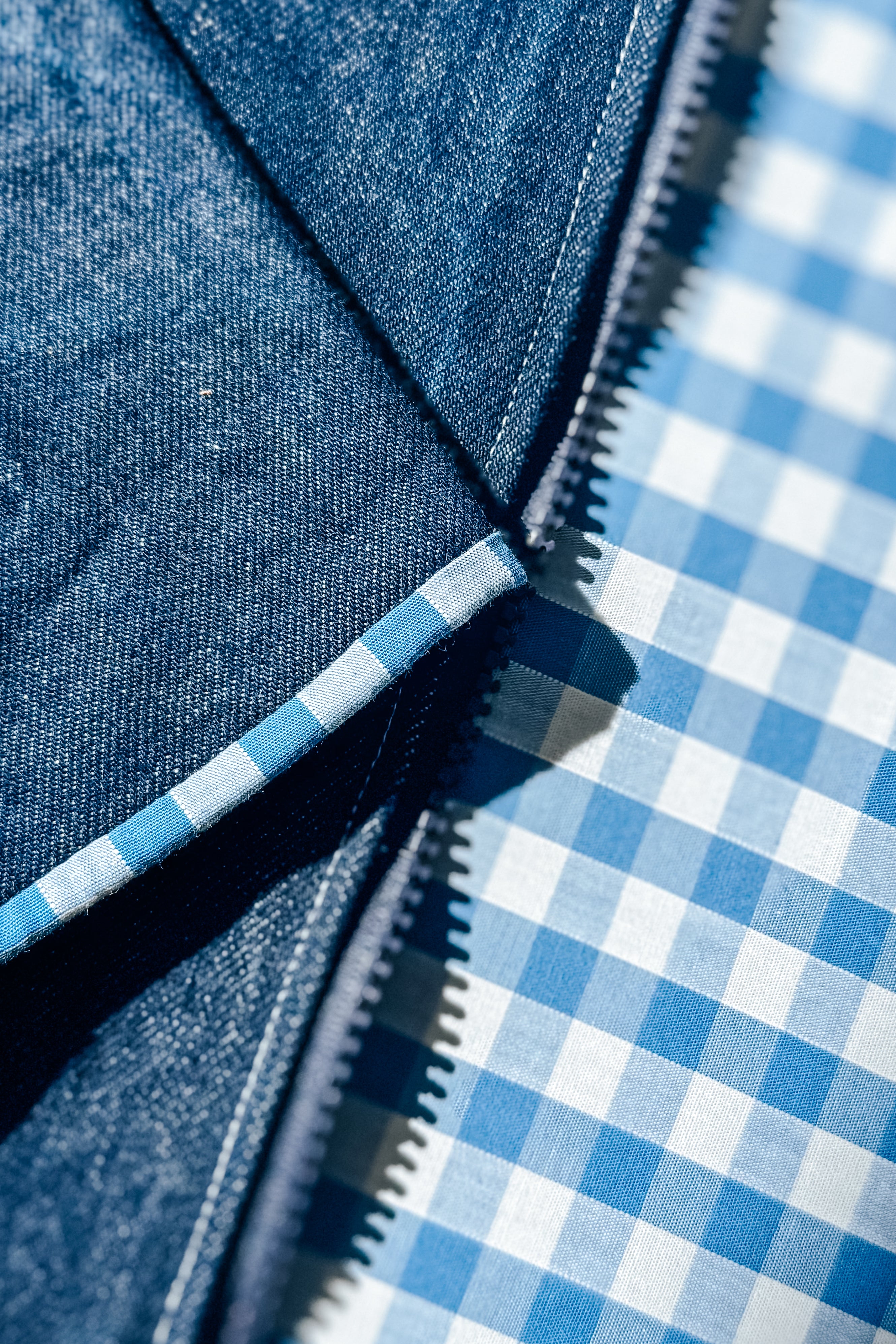 Veste Denim brut et vichy