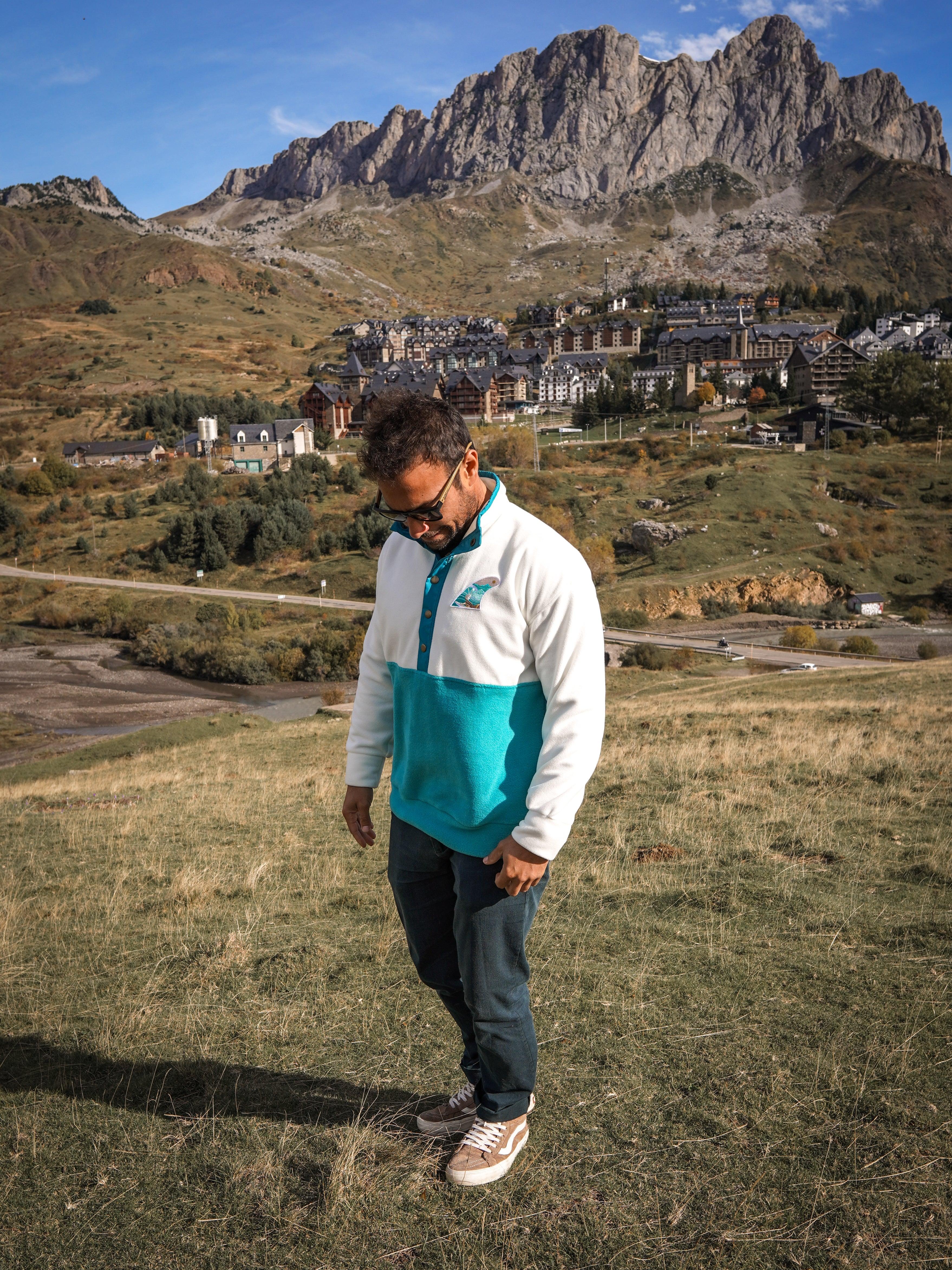 Veste polaire vert écru et vert émeraude - précommande/ délais 3 semaines