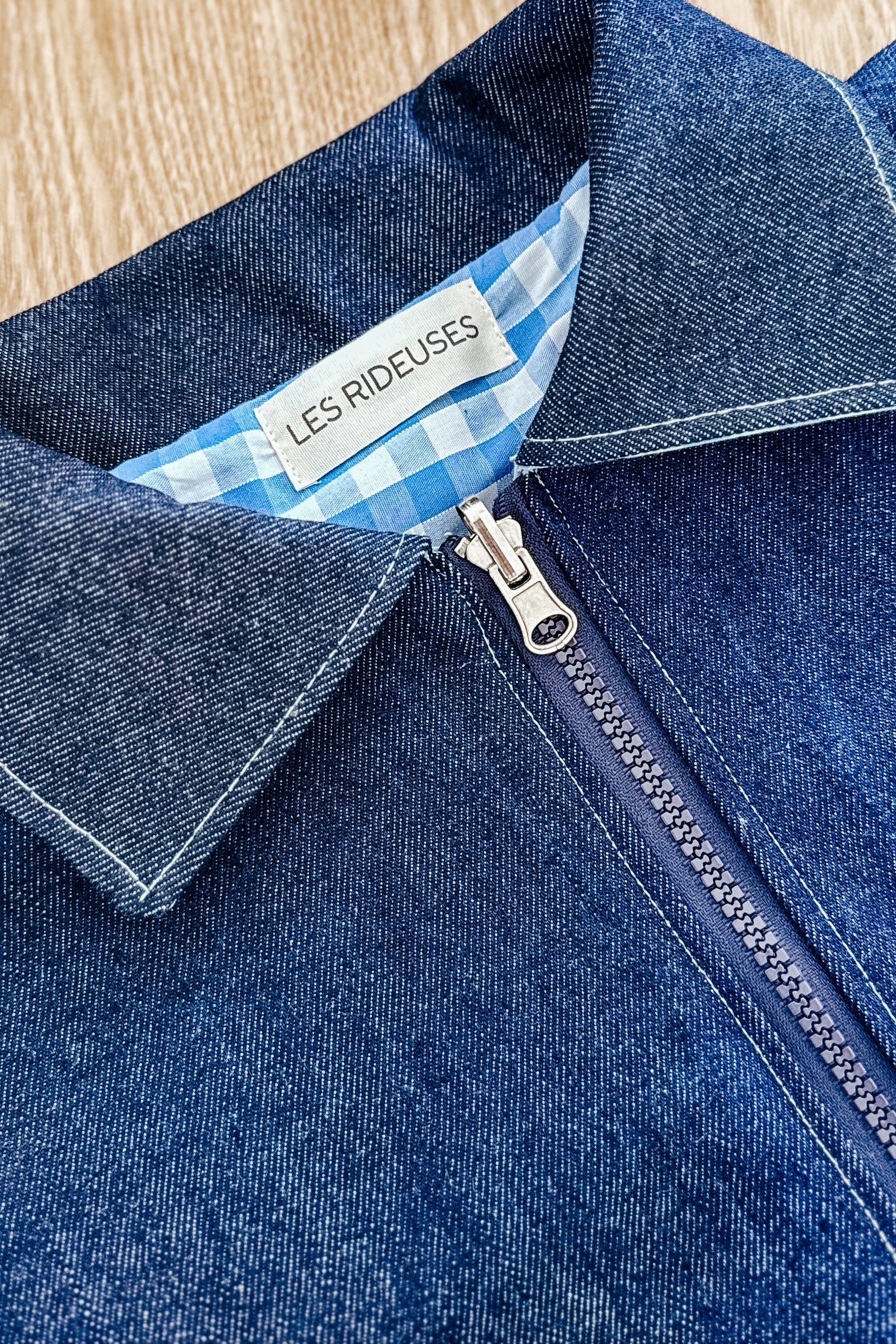 Veste Denim brut et vichy