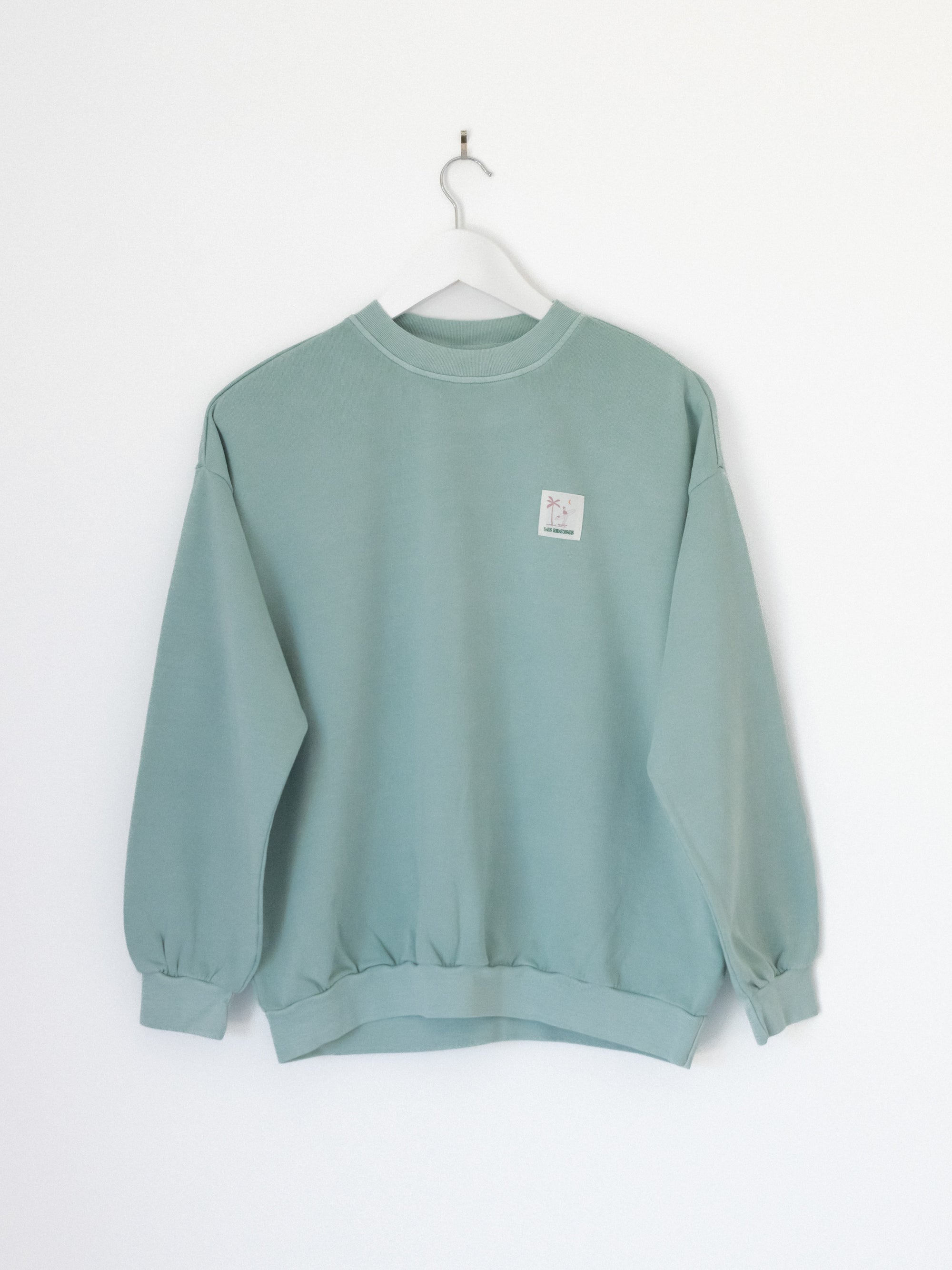 Sweat-shirt oversize French vert sauge