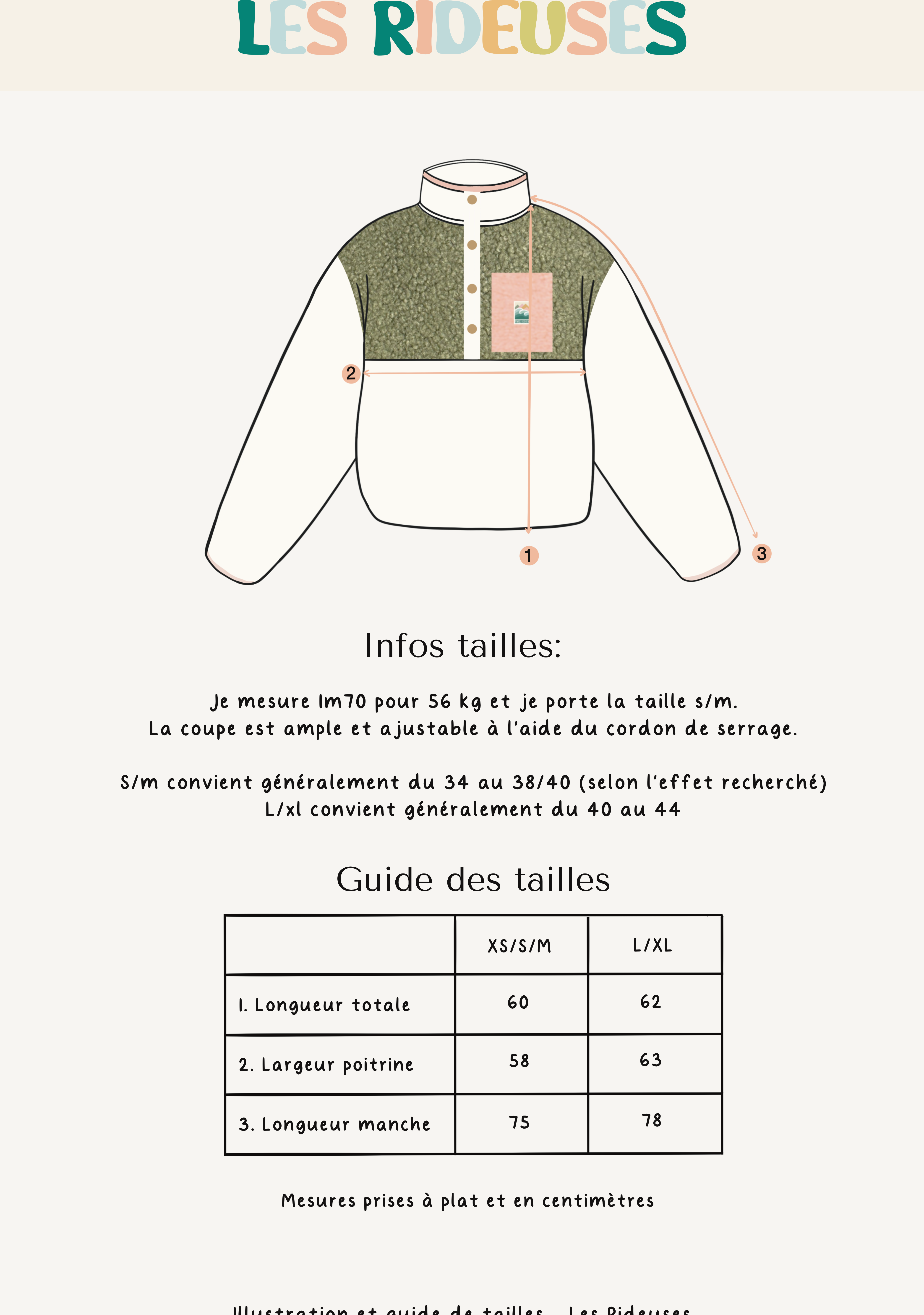 Veste polaire sherpa kaki clair/écru et rose