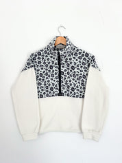 Pull polaire Léopard gris et écru