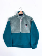 Veste polaire sherpa vert sauge, vert forêt et lila- Plus épaisse