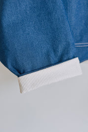 Veste 2 en 1 réversible Jean moyen/velours écru