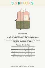 Veste sherpa sans manches rose pâle & kaki clair
