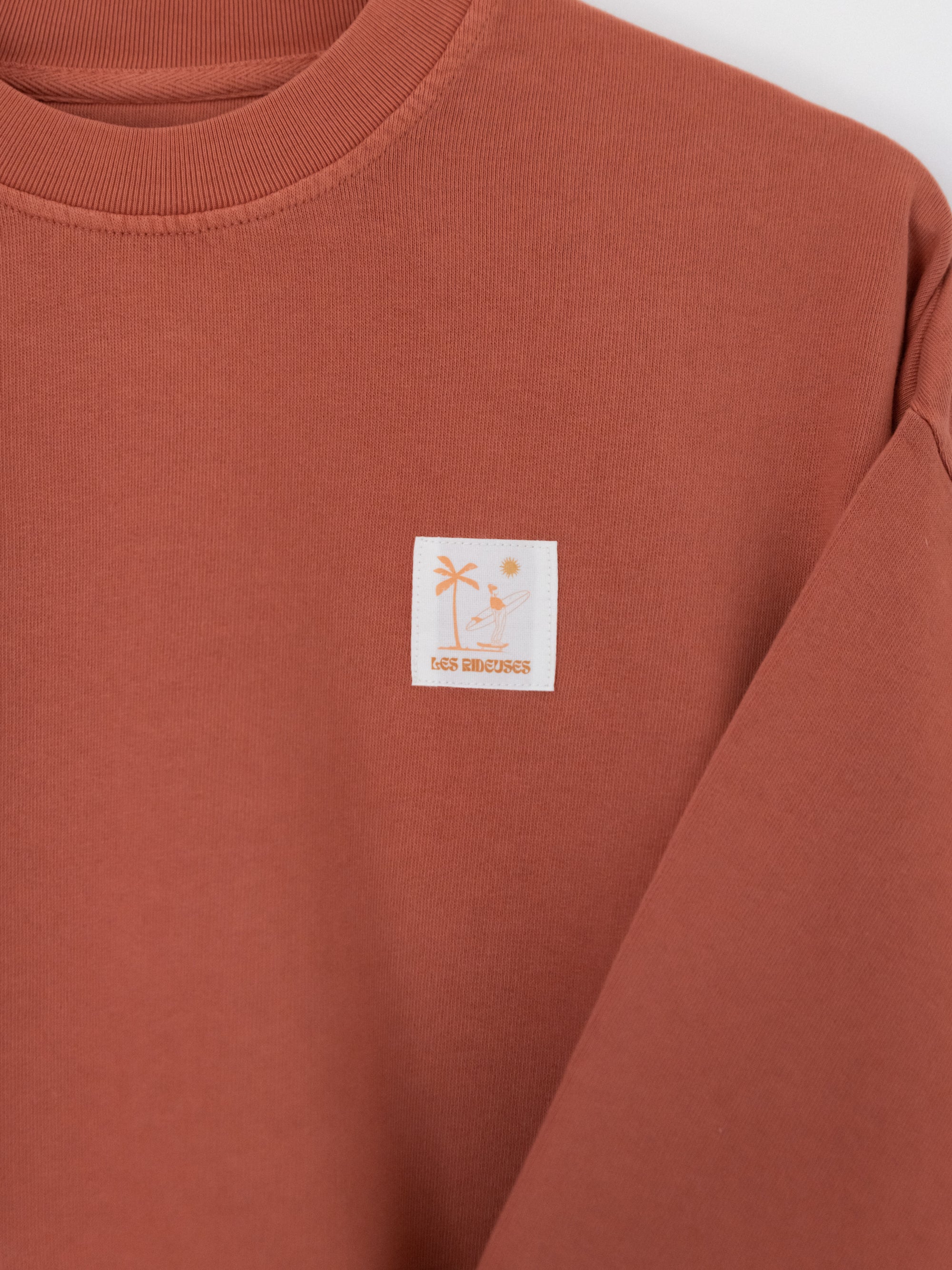 Sweat-shirt oversize French terry terracotta