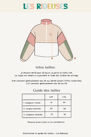 Pull polaire beige, rose et kaki