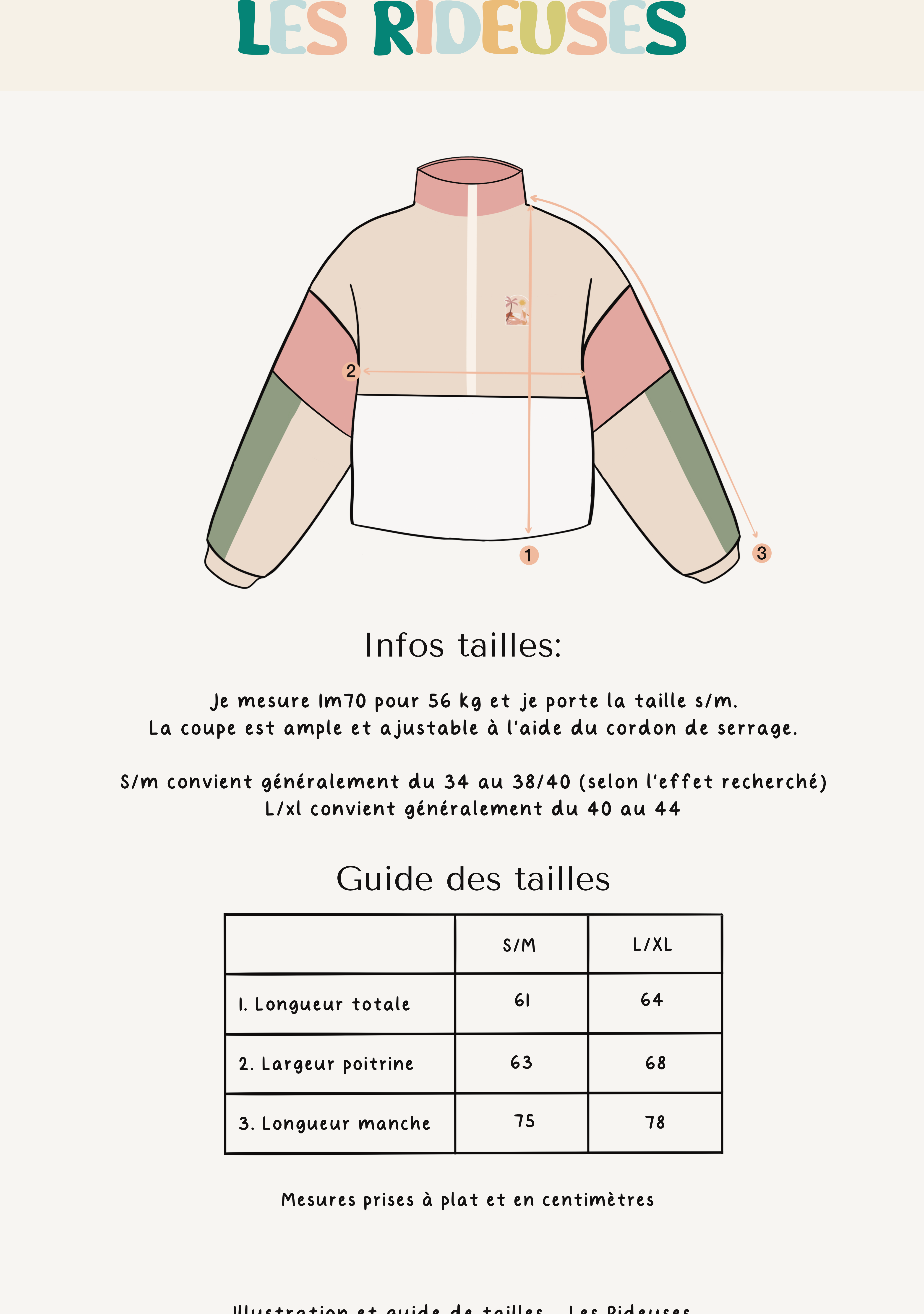 Pull polaire beige, rose et kaki