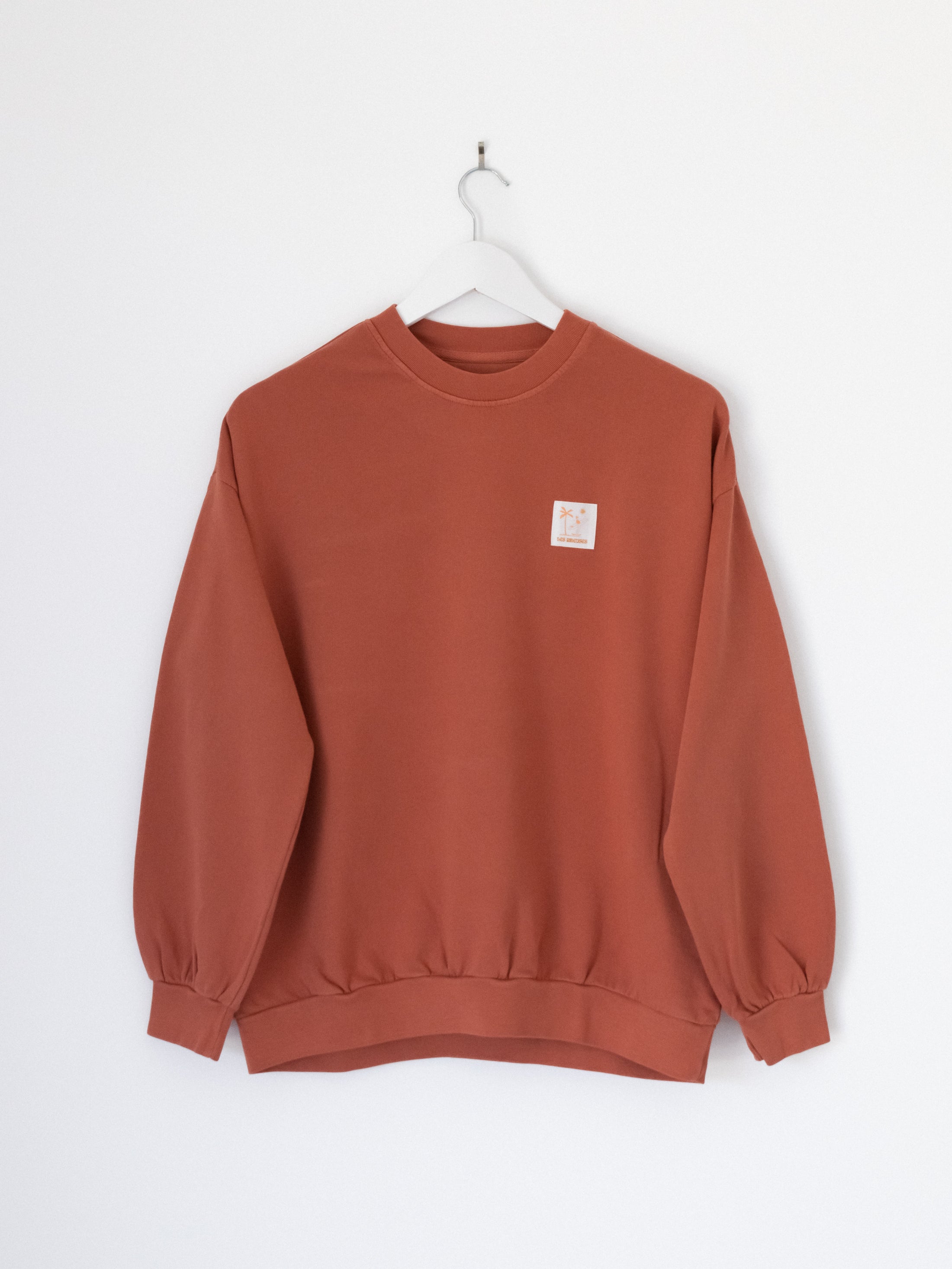 Sweat-shirt oversize French terry terracotta