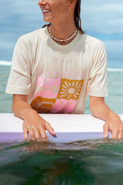T-shirt oversize Surf life crème