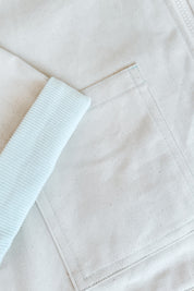 Veste 2 en 1 réversible Denim écru/velours vert d’eau