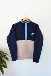 Veste polaire bleu marine, beige et bleu baby