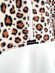 Pull polaire Léopard marron et écru