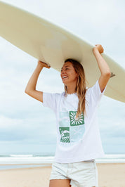 T-shirt oversize Surf life Blanc