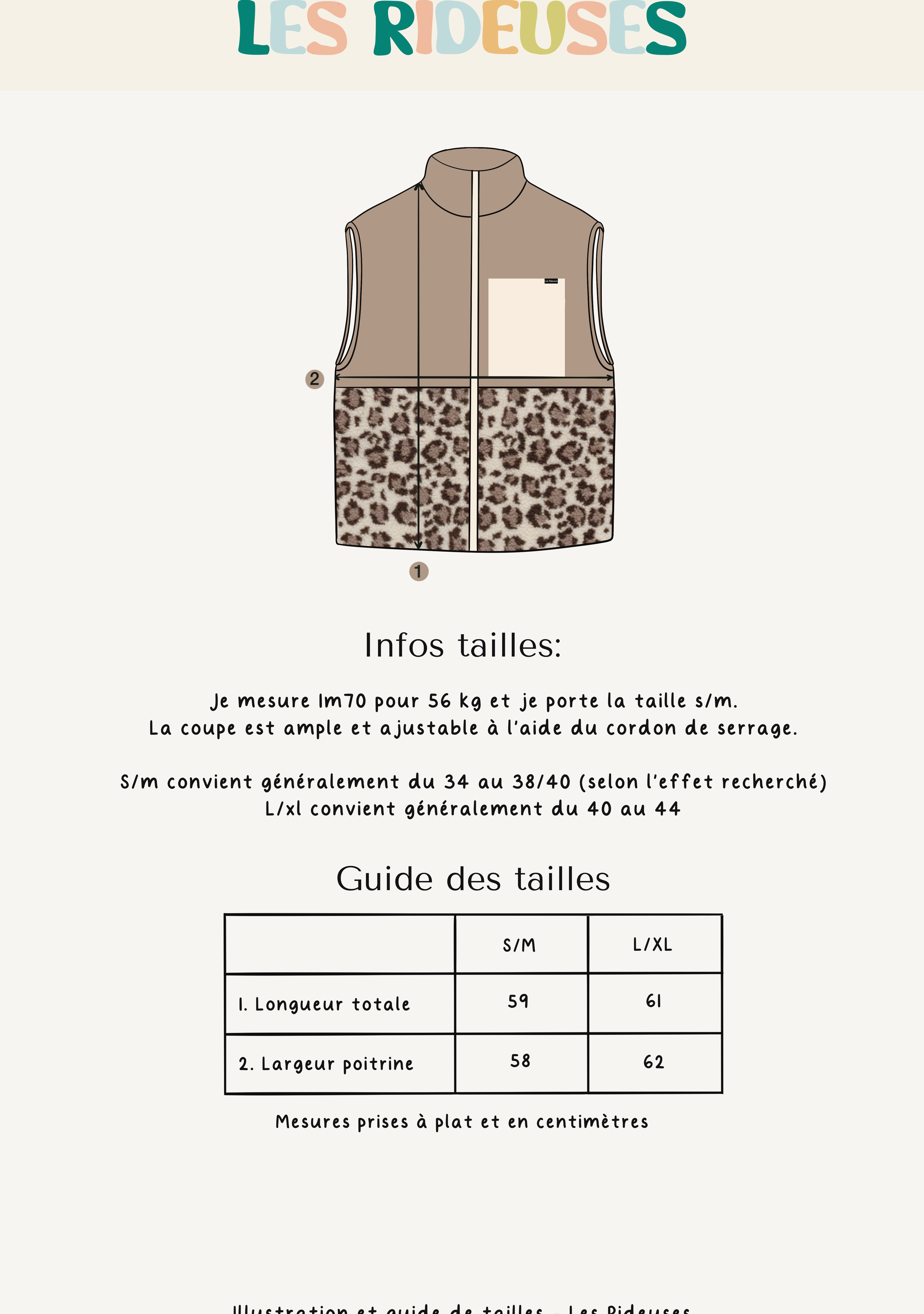 Veste polaire sherpa sans manche doublée Léo/capuccino
