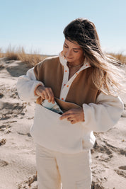 Polaire Double poches bi-matière velours