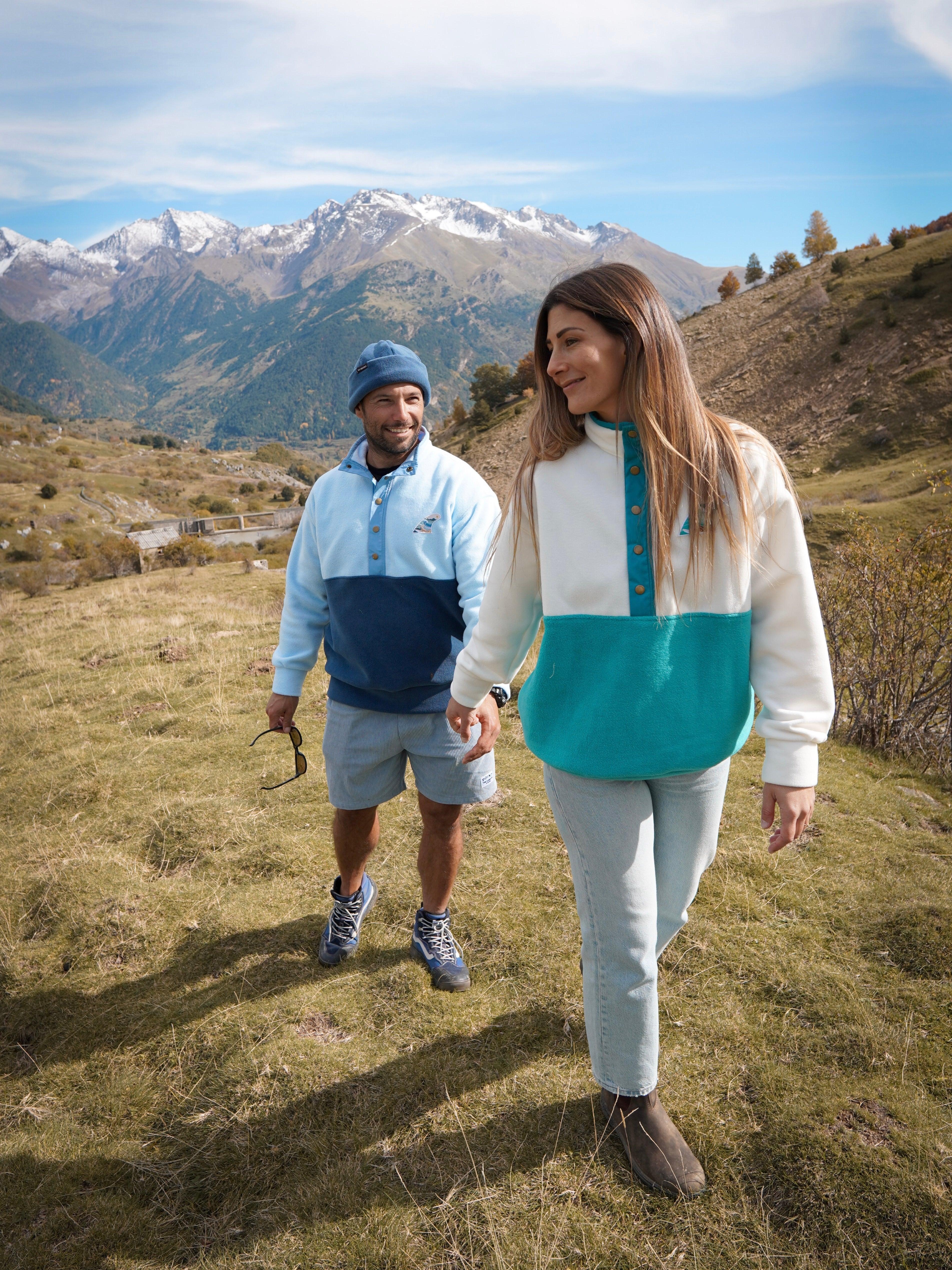Veste polaire vert écru et vert émeraude - précommande/ délais 3 semaines