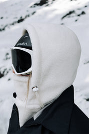 Capuche thermique doublée avec cache-cou intégré écru