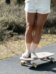 Chaussettes Les Rideuses Coral checker