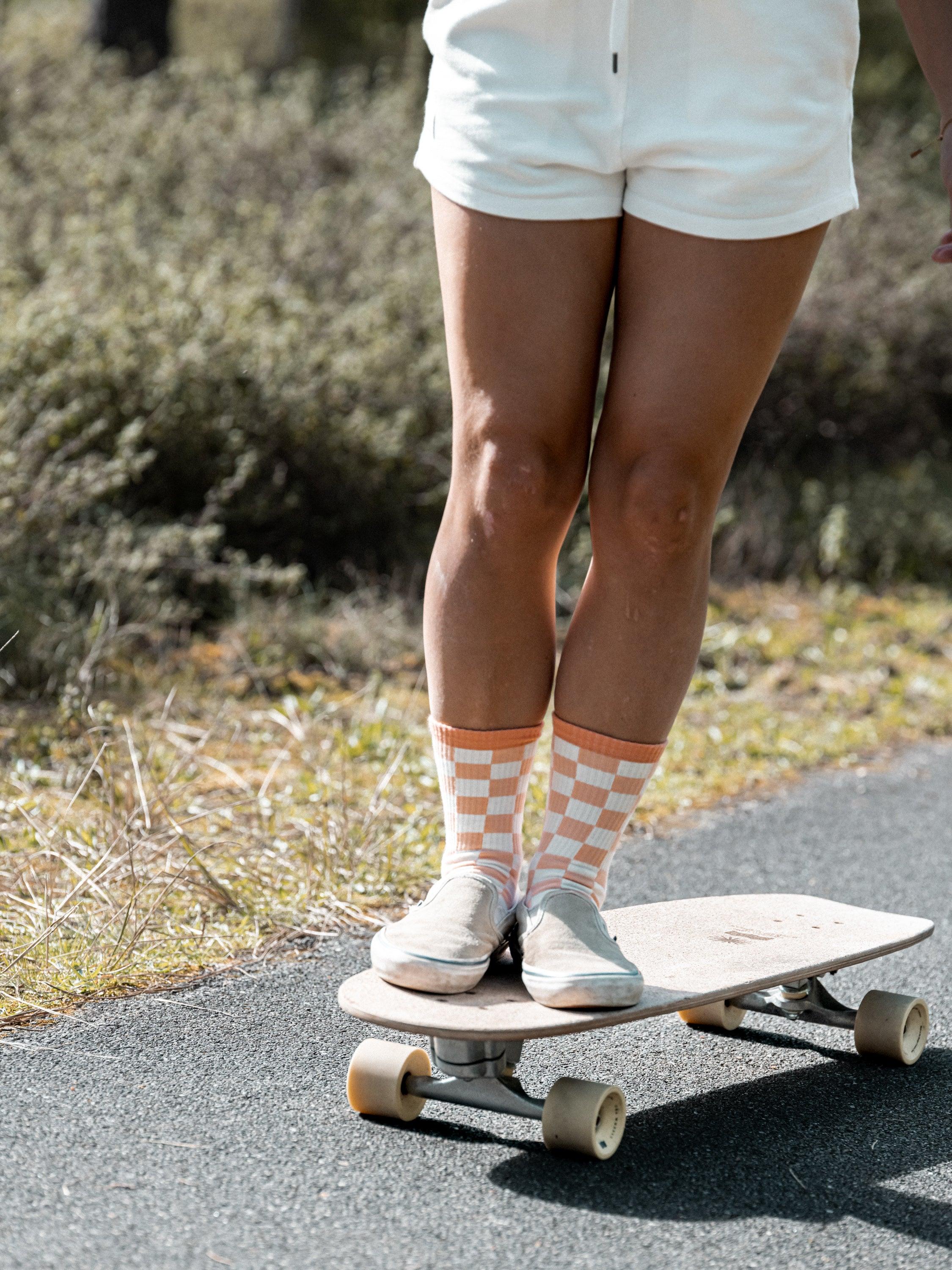 Chaussettes Les Rideuses Coral checker