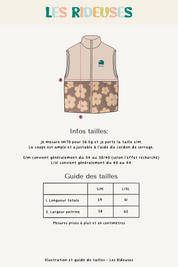 Veste polaire sherpa sans manche fleurs beige