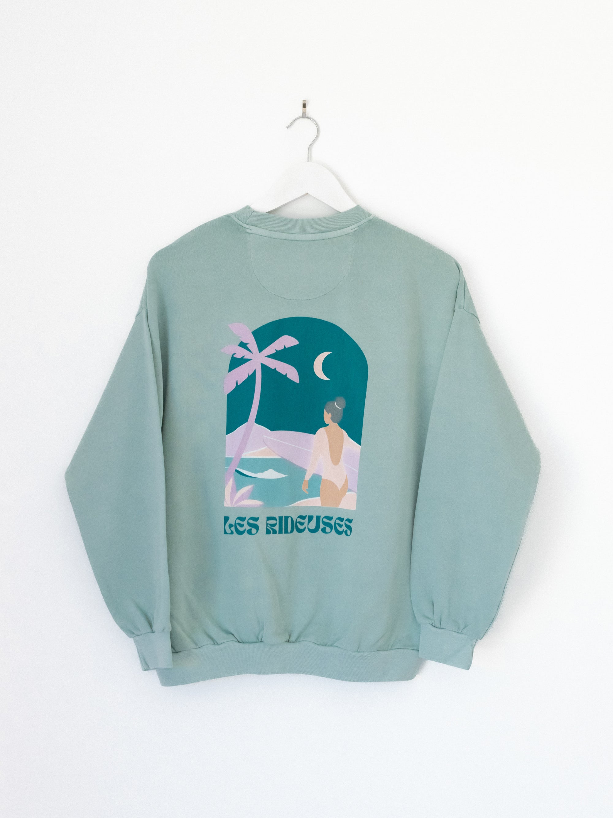 Sweat-shirt oversize French vert sauge