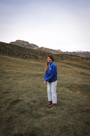 Veste polaire bleu cobalt et bleu nuit