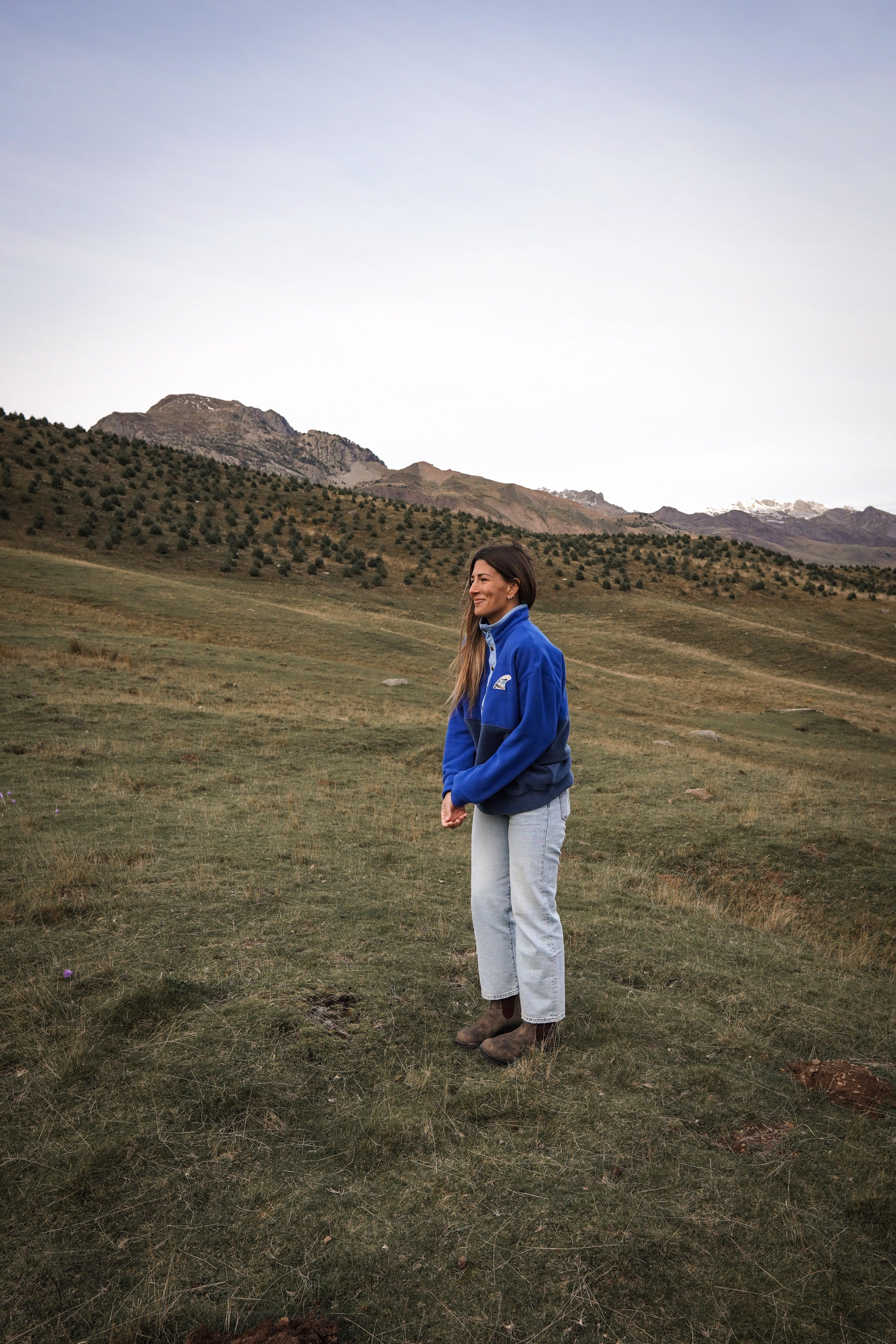 Veste polaire bleu cobalt et bleu nuit