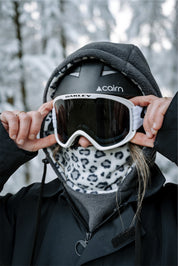 Capuche thermique doublée avec cache-cou intégré anthracite et Léo gris