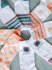 Chaussettes Les Rideuses Coral checker