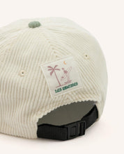 Casquette en velours bicolore verte/écrue