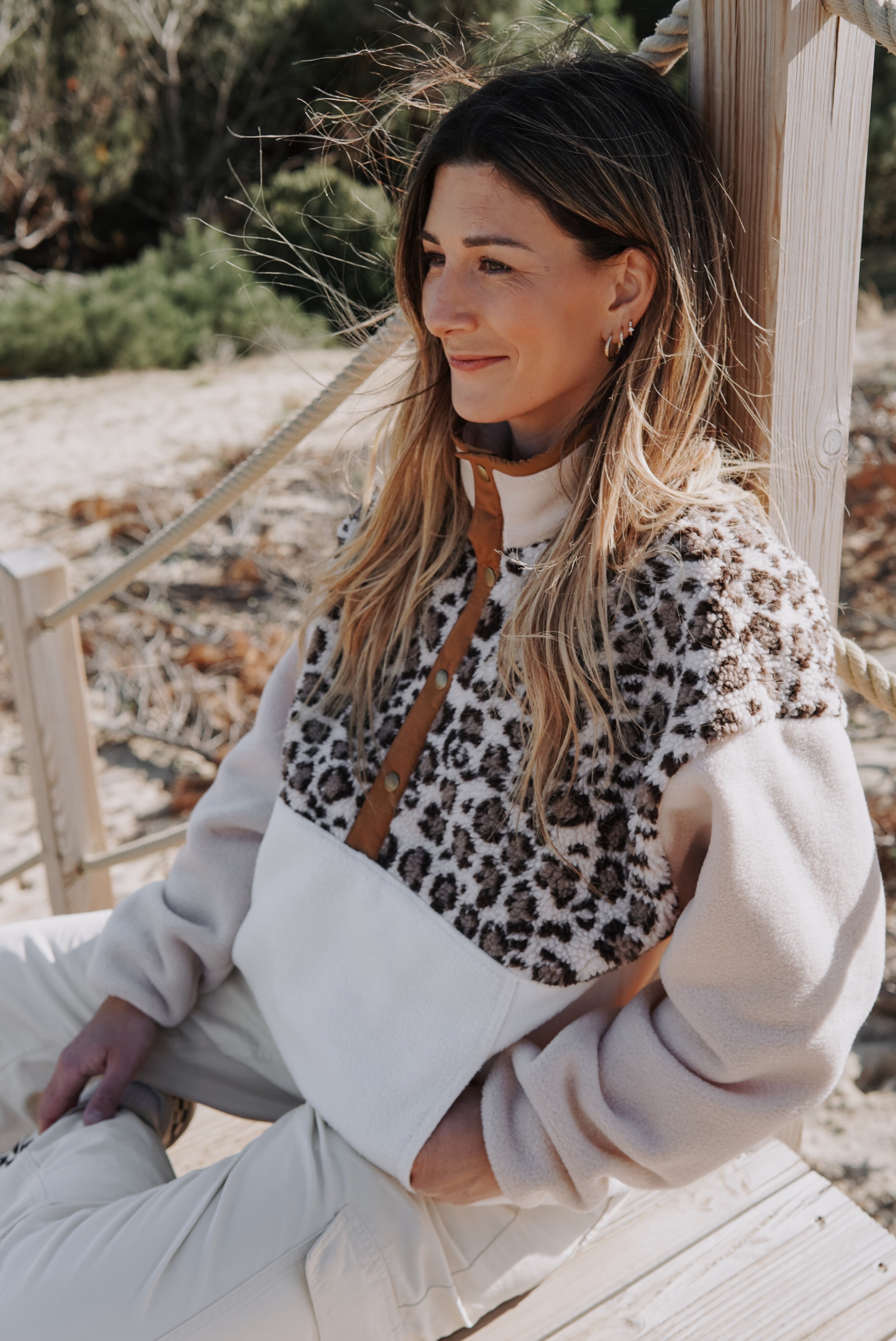 Veste polaire sherpa Léo/poche mains