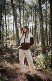 Pull polaire Café Léo velours - Écusson au choix