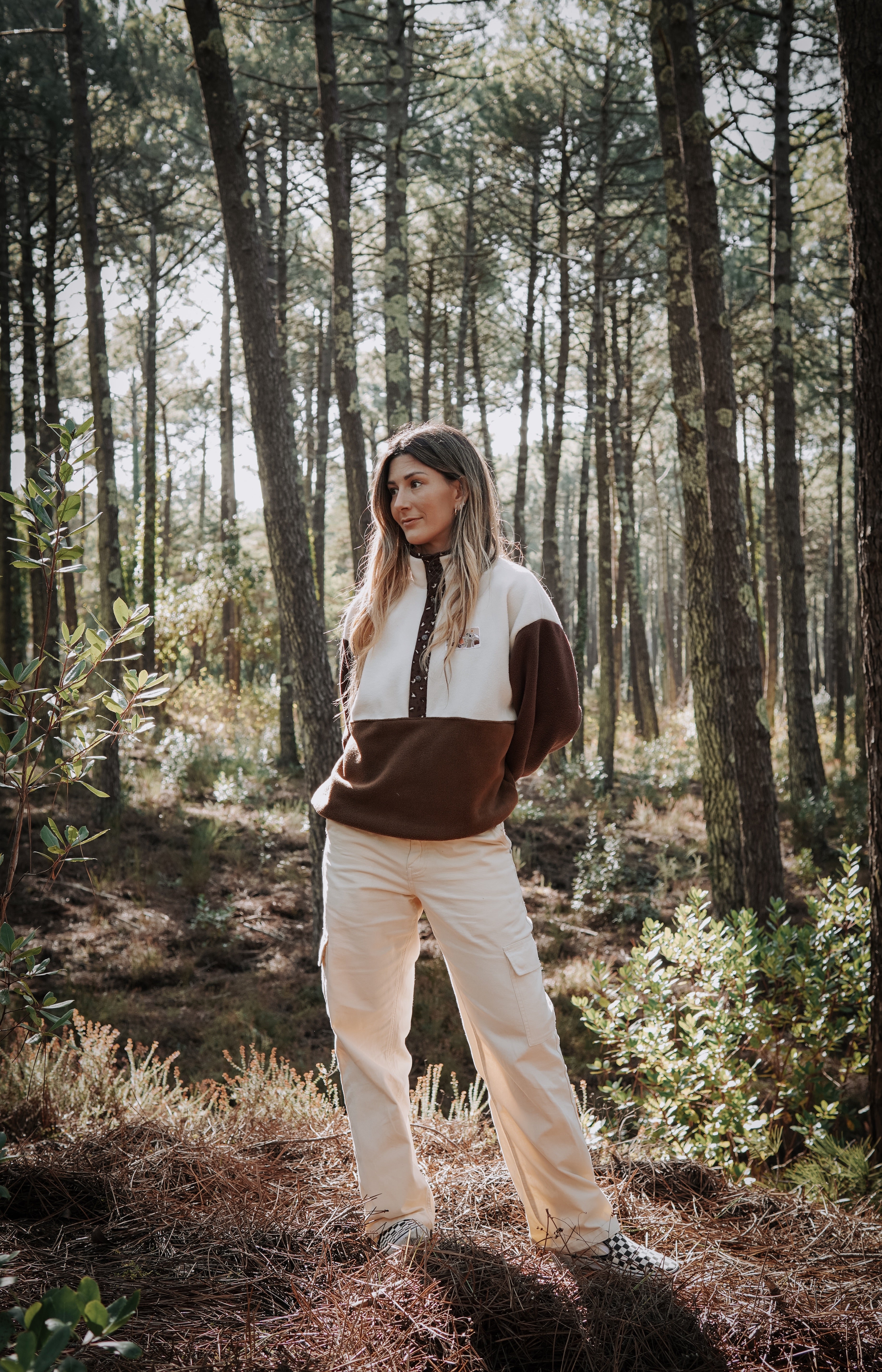 Pull polaire Café Léo velours - Écusson au choix