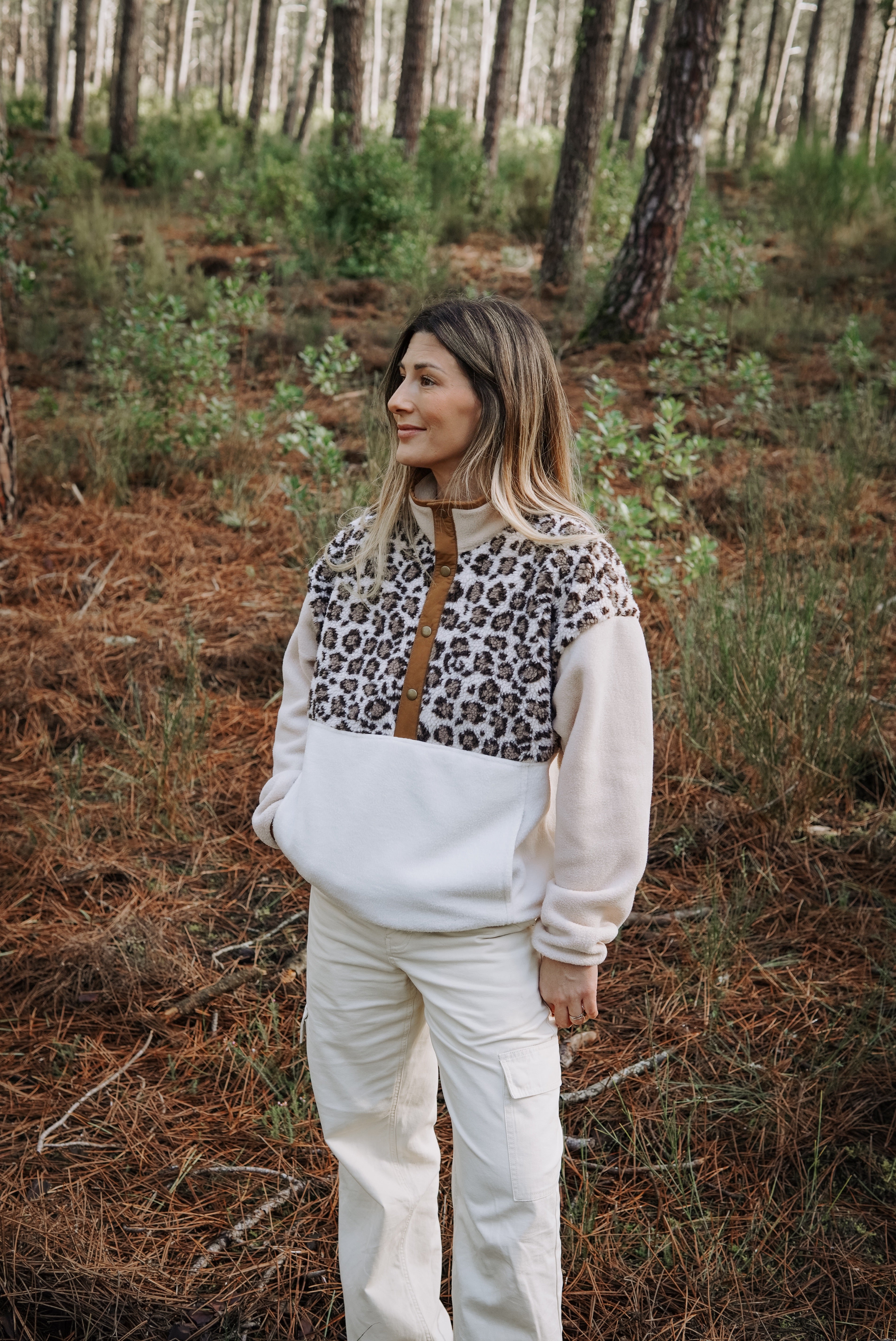 Veste polaire sherpa Léo/poche mains