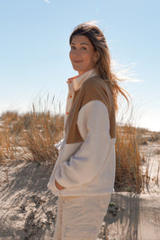 Polaire Double poches bi-matière velours