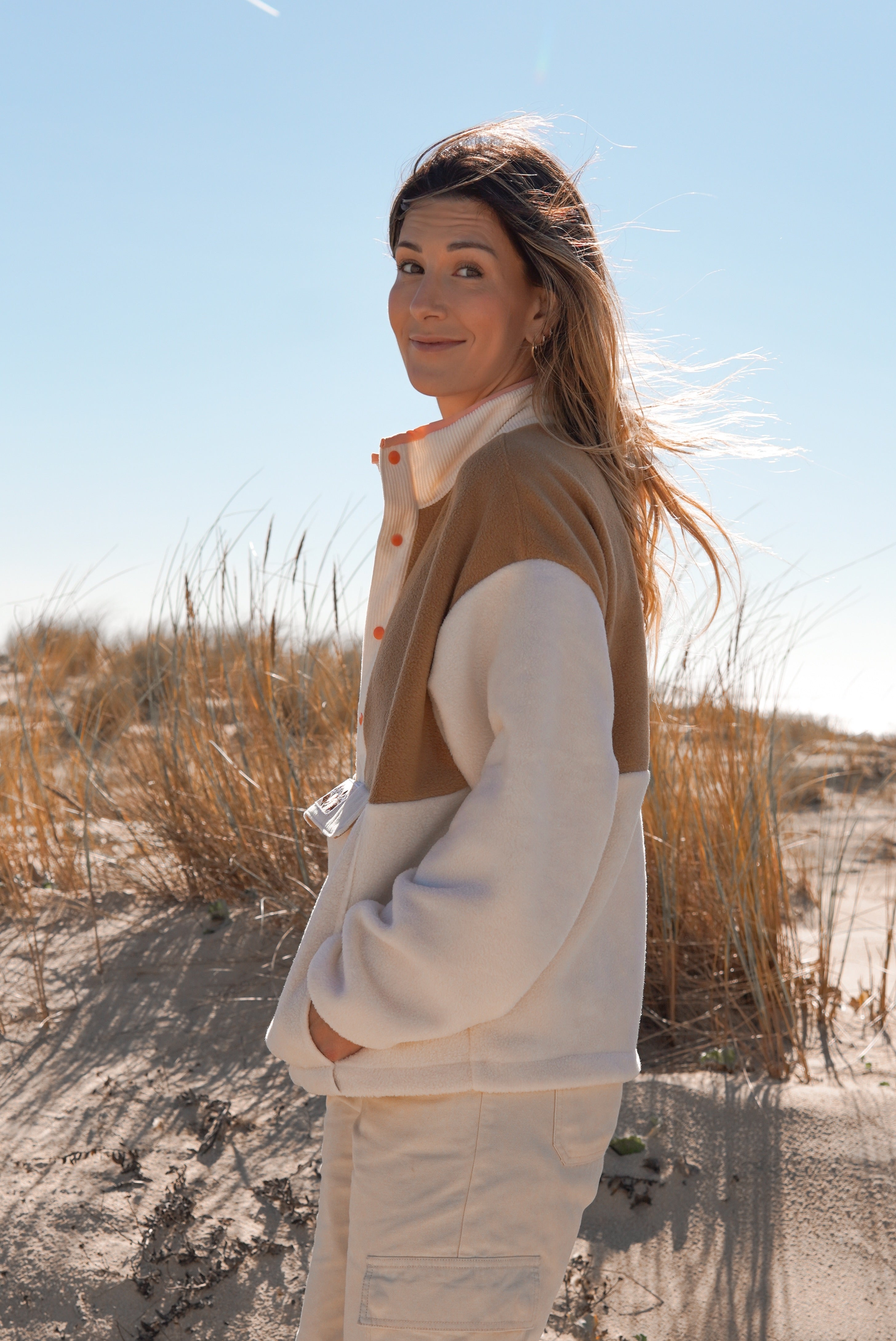 Polaire Double poches bi-matière velours