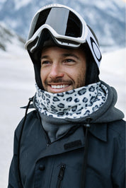 Capuche thermique doublée avec cache-cou intégré anthracite et Léo gris